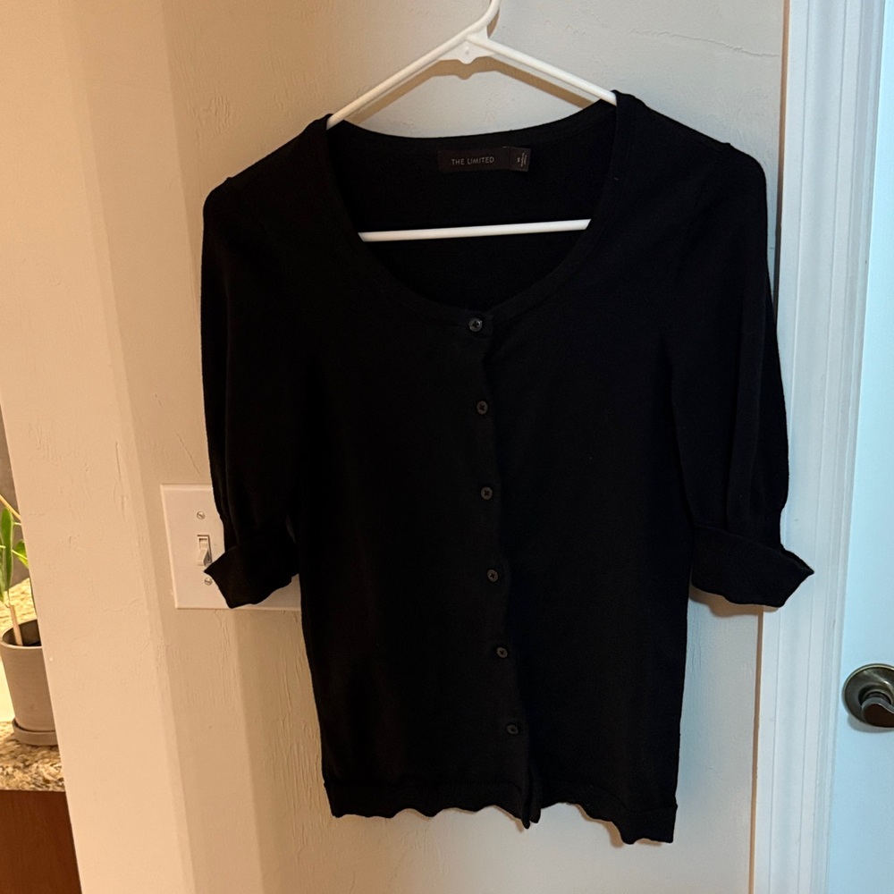 The Limited black short sleeve cardigan